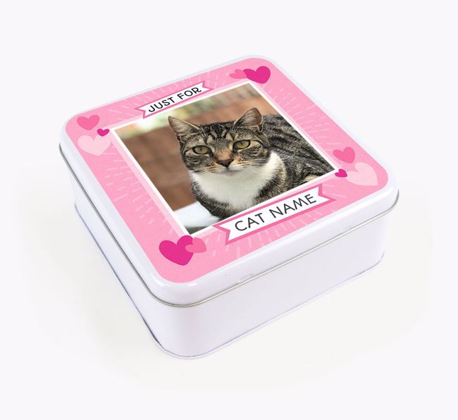 'Just For You' - Personalised {breedFullName} Square Treat Tin